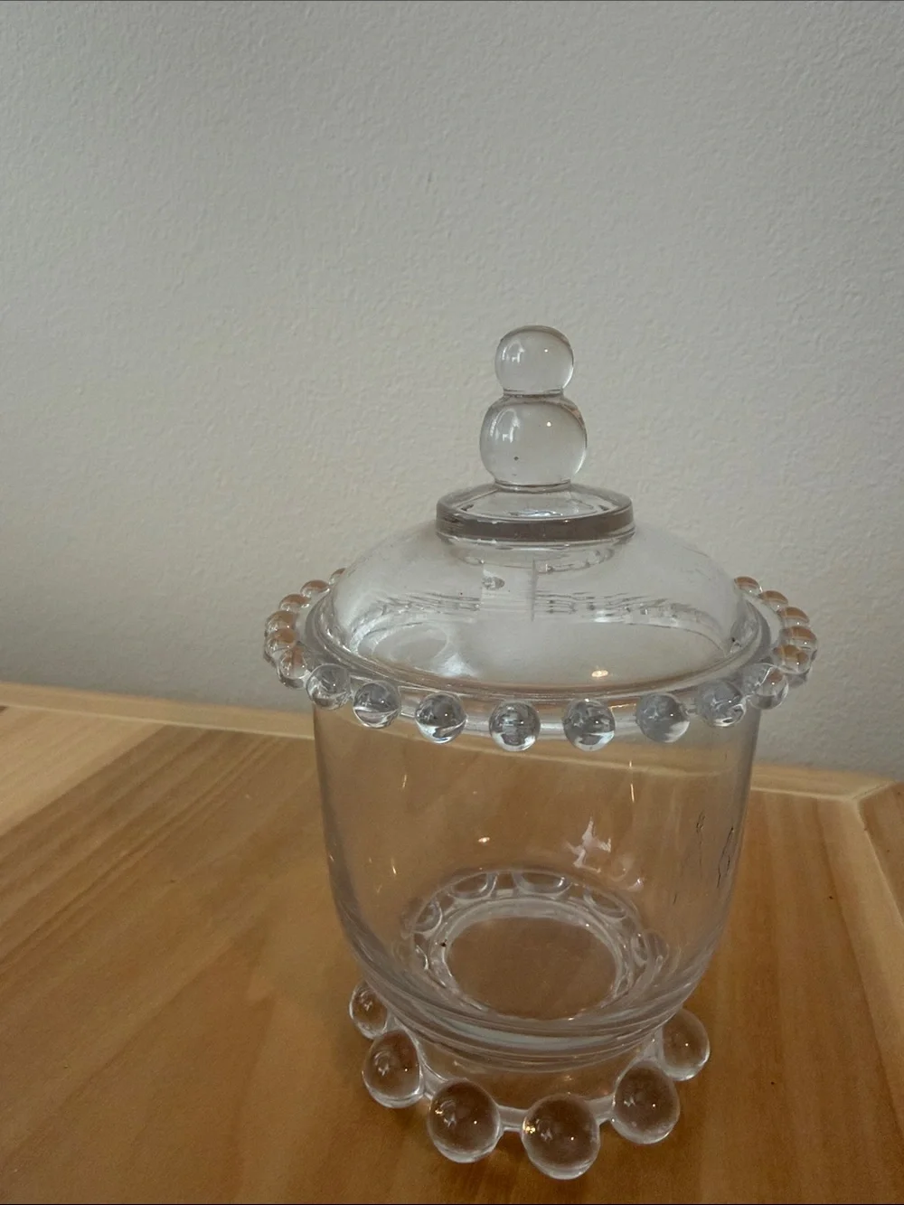 Vintage Imperial Glass Candlewick Jam Jar no spoon Bead Trim